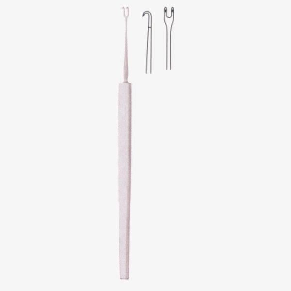 17-230-13-min-1.jpg Guthrie Double Retractor Hook, 13cm, 1.5mm Wide, Sharp - Image 1