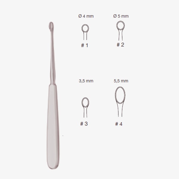 27-249-17-min-1.jpg Williger Bone Curette Sharp, 17cm - Image 1