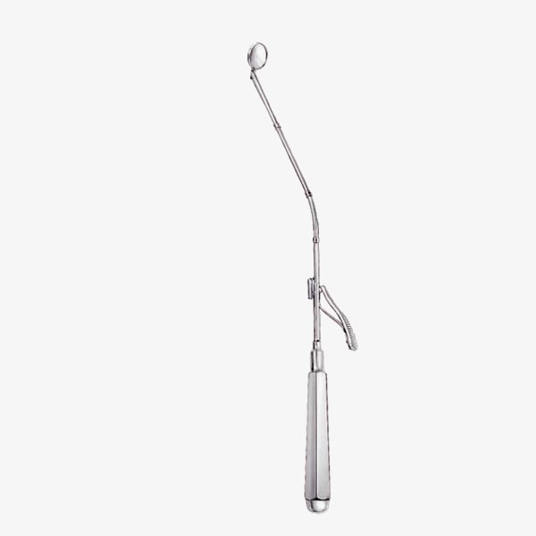 28-268-23-min-1.jpg Michel Laryngeal Mirror- With Handle, Move able Mirror, 27cm - Image 1