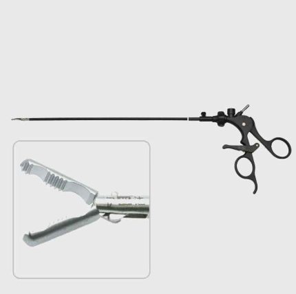 Laparoscopic Punch Grasping Forceps, Reusable, Ratcheted